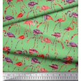 thumbnail image 3 of Soimoi Poly Georgette Fabric Flamingo Bird Printed Fabric 1 Yard 52 Inch Wide, 3 of 3
