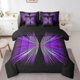 thumbnail image 1 of Erosebridal Abstract Butterfly Bedding Sets Queen Size, Geometry Lines Comforter Sets with Sheets, Purple, Reversible 7pcs, 1 of 5