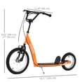thumbnail image 3 of Aosom Trottinette pour Enfants avec Guidon Ajustable, Freins Doubles, Orange, 3 of 10