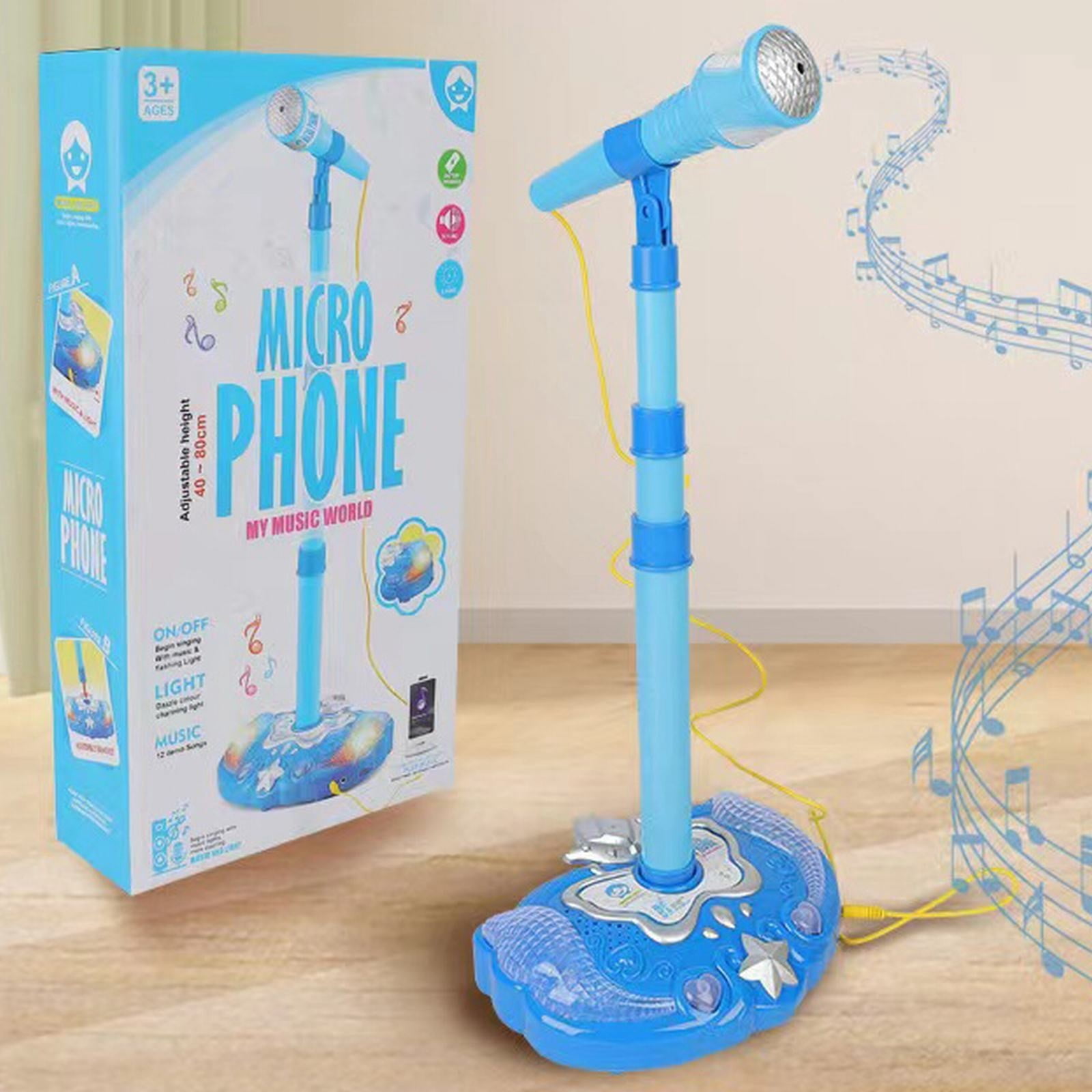 Kids Karaoke Microphone Set - Plastic Material, Built-in MP3 & Adjustable Height - for Ages 3+, Party & Imaginative Play