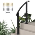 thumbnail image 1 of Outsunny Rampes à Main 1-3 Marches pour Marches Extérieures, Balcon Escalier Rambarde, Noir, 1 of 10