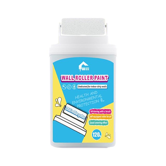 Brosse de Réparation Murale à Petit Rouleau 120ml - Outil de Réparation DIY pour Éraflures, Graffiti, Séchage Rapide