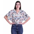 thumbnail image 1 of Moomaya Hauts à Manches Boxy Imprimés pour Femmes, Col en V, Taille Élastique, Kimono, 1 of 4