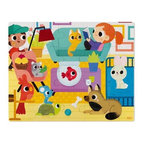Janod Tactile Puzzle Pets - 20 Pcs - Ages 2+