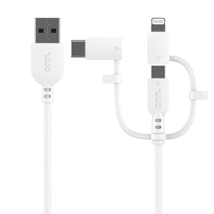 Onn. 6 ft./1.8 m Charge & Sync Tri-Tip Cable with Micro-USB, Lightning and USB-C Connectors
