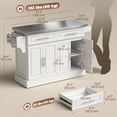 thumbnail image 3 of HOMCOM Kitchen Island with Stainless Steel Top, 2 Drawers and 2 Cabinets, 3 of 10
