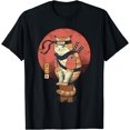 thumbnail image 1 of AETICON Japanese Style Samurai Cat T-Shirt - As Picture - 2XL, 1 of 2