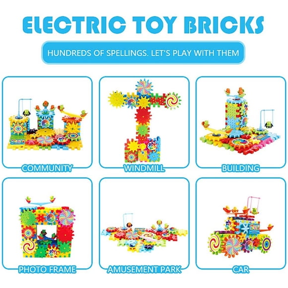 81 Piece DIY Gear Building Blocks Toy Set Learning Blocks Motorized Gears Construction Toy Kids DIY Gift