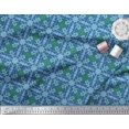 thumbnail image 2 of Soimoi Green Modal Satin Fabric Tiles Moroccan Decor Fabric Printed Yard 42 Inch Wide, 2 of 3