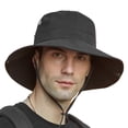 thumbnail image 3 of Harpily Mens Summer Outdoor Sun Protection Breathable Fisherman Cap Foldable Bucket Hat, 3 of 4