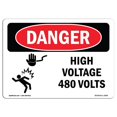 thumbnail image 1 of SignMission OS-DS-A-1014-L-2200 10 x 14 Po Signe de Danger OSHA - Haute Tension 480 Volts, 1 of 1