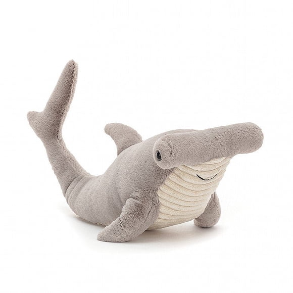 Jellycat Harley Hammerhead Shark Soft Toy, 12.25 Inch Silvery Grey Plush Hammerhead Shark Stuffed Animal