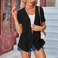 thumbnail image 4 of FAIWAD Women's Short Sleeve Cardigan Casual Summer Lightweight Open Front Solid Color Cardigans, 4 of 6
