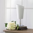 thumbnail image 2 of Simple Designs Mini Chrome Table Lamp with Angled Fabric Shade, 2 of 9