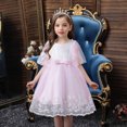 thumbnail image 2 of Penkiiy Robe Sans Manches Brodée en Maille pour Filles, Robe de Princesse pour Occasions Spéciales 3-4 Ans Rose en Solde, 2 of 9
