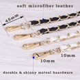 thumbnail image 4 of 49" Synthetic Leather Shoulder Strap Metal Chain Strap Handbag Chains Purse Straps Shoulder Cross Body Bag Replacement Interchangeable Chain Straps(Black), 4 of 7