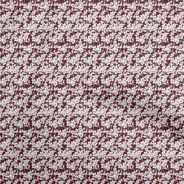 oneOone Viscose Jersey Maroon Fabric Floral Sewing Craft Projects Fabric Prints By Yard 60 Inch Wide
