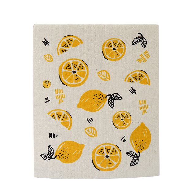 Kitchen Cleaning Cloth Bowls Washing Towel Dishes Wash Rag Kitchens Tools Household Absorbent Dish Cloths with Lovely Patterns Lemon