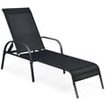 thumbnail image 2 of Goplus Chaise Longue de Patio Extérieure Pliable Fauteuil Inclinable avec Dossier Réglable Noir, 2 of 10