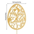 thumbnail image 4 of Cheapark Easter party alphabet egg paper cake topper holiday decor flag gold, 4 of 6