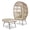 Beige, variant on GloryStar Oversized Egg Chair with 4 Comfy Cushions, Ottoman-Included Oversized Wicker Egg-Shaped Lounger, Rattan Lounge Chair for Indoor Outdoor Patio, Garden, Deck & Porch