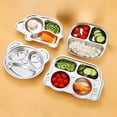 thumbnail image 1 of Stainless Steel Dinner Plate for Kids Cartoon Design Divided Tray Food-Grade Safe Durable Children Compartment Serving Snack Dishes, 1 of 7