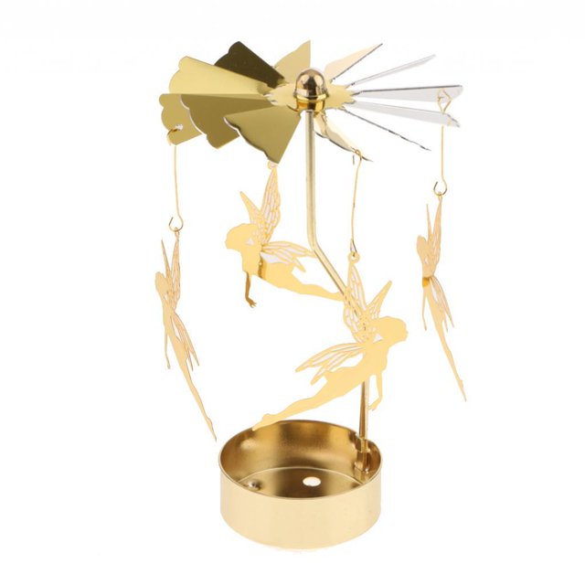 jifeng Votive Candle Holder Tea Light Lantern Rotating Candlestick 5inch Elf