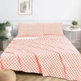 thumbnail image 4 of EnvioHome Draps de Lit 100 % Coton, 4 Pcs - Percale de Coton Fraîche et Nette pour Lit Grand - Mandalas Corail, 4 of 8