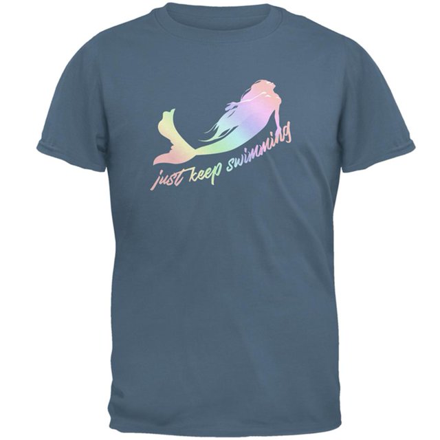Mermaids Just Keep Swimming Pastels Mens T Shirt