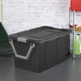 thumbnail image 4 of Sterilite 151 Liter Wheeled Industrial Tote, Extra Large Rugged Plastic Storage Bin with Latch Lid and Pull Handle, Gray, 4 of 8