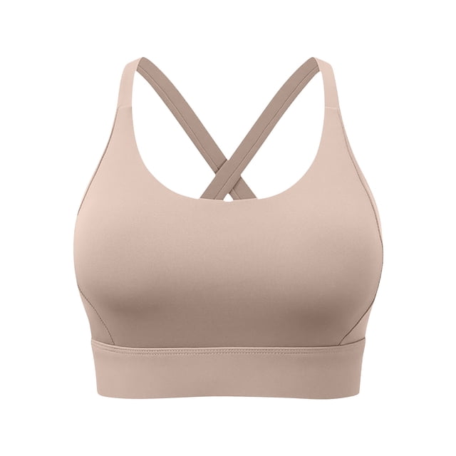 Plebaso Womens Sports Bras Padded Seamless Yoga Bras Stretch Full Coverage Everyday Workout Running Bras