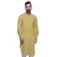 thumbnail image 2 of Atasi Kurta Asymétrique en Rayonne pour Homme, Kurta Chemise Longue Décontractée Imprimée, 2 of 6
