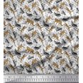 thumbnail image 1 of Soimoi Polyester Crepe Fabric Leaves & Leopard Animal Printed Fabric 1 Yard 52 Inch Wide, 1 of 1