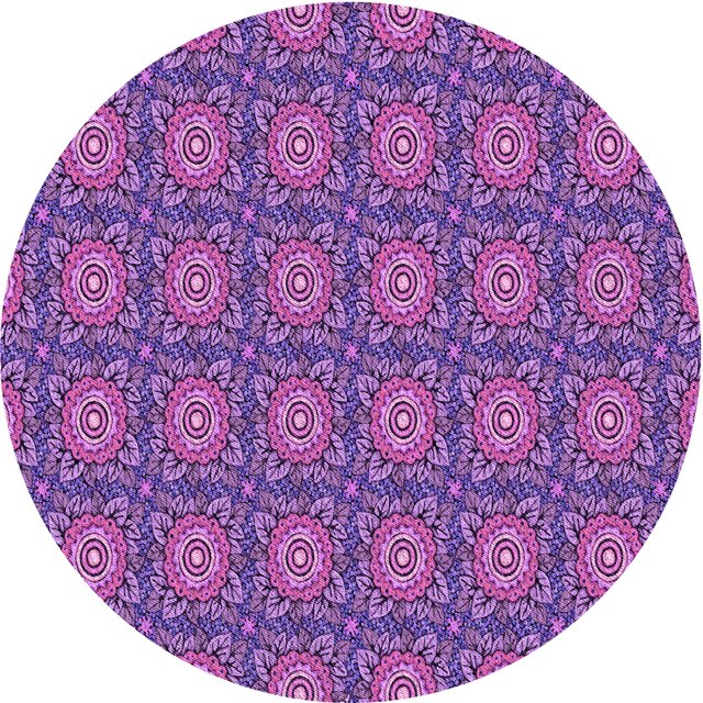 Ahgly Company Tapis d'Intérieur Ronds Transitionnels Lavables à la Machine, Magenta Foncé Violet, 3 Pieds Rond