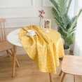 thumbnail image 4 of (Diamètre Jaune 150 cm) Nappe Ronde Imitation Coton et Lin Nappe style simple Nappe en Sergé Résistante à la Chaleur et à l'Humidité, 4 of 5