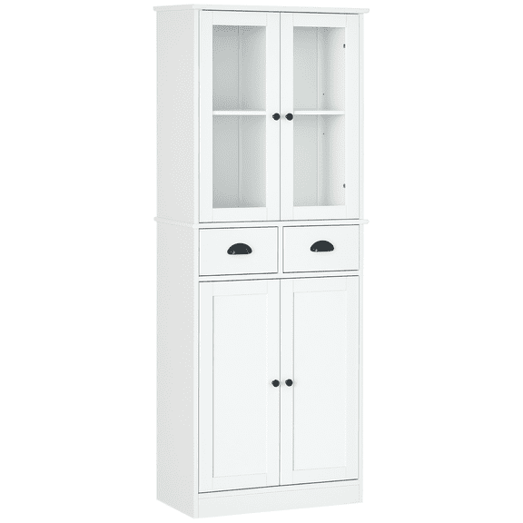 HOMCOM Armoire de Rangement de Garde-Manger de Cuisine 61 Pouces avec Tablettes Portes à Fermeture Douce