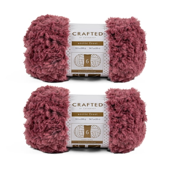 Crafted By Catherine Arctic Frost Yarn - 2 Pack (54 Yards Each Skein), Plum Frost, Gauge 6 Super Bulky