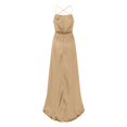 thumbnail image 4 of Ketyyh-chn99 Robe Maxi pour Femmes Robe de Mariage Col en V Unie Robe de Fête Formelle Évasée Élégante Robe Florale Invitée de Mariage Kaki,TG, 4 of 4