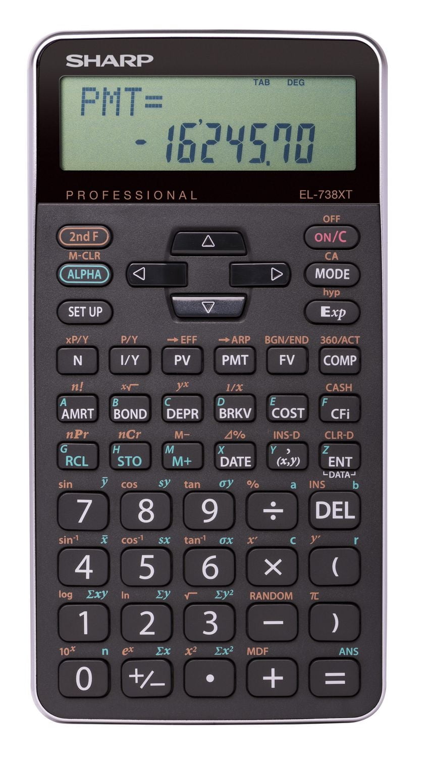 Sharp EL738XT Financial Calculator for College, University & Business Students, 10-Digit Display, Time Value Money Solver, Cash Flow Analysis, IRR, NPV & Amortization Functions