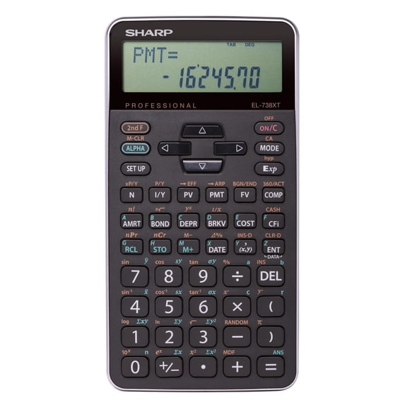 Sharp EL738XT Financial Calculator for College, University & Business Students, 10-Digit Display, Time Value Money Solver, Cash Flow Analysis, IRR, NPV & Amortization Functions
