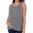 thumbnail image 1 of LSLJS Débardeur de Maternité pour Femme, Col Rond Basique Sans Manches, T-Shirt de Grossesse, Gilet Grande Taille, Débardeurs de Maternité ( Gris, P ), 1 of 4