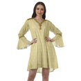 thumbnail image 1 of Moomaya Robes Mini Imprimées à Col en V pour Femmes Manches à Volants Robes de Plage pour Femmes, 1 of 4