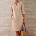 thumbnail image 2 of Ketyyh-chn99 Robes Femmes Jupes pour Femmes Vêtements Robe Droite Unie pour Vacances Robe de Plage à Enfiler Kaki,m, 2 of 5