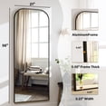 thumbnail image 4 of BEAUTYPEAK 21"x57" Rounded Top Full Length Mirror Floor Mirror,Black, 4 of 9