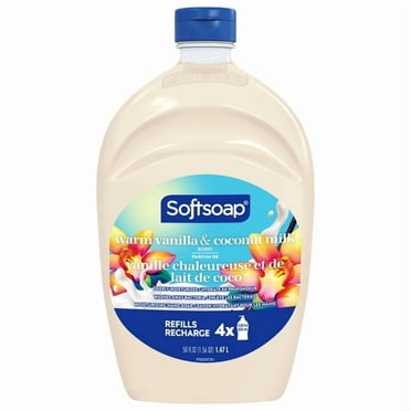 Softsoap Recharge de Savon à Mains Liquide Vanille Chaude et Lait de Coco, 1,47 L, Softsoap Vanille Chaude et Lait de Coco 1,47 L