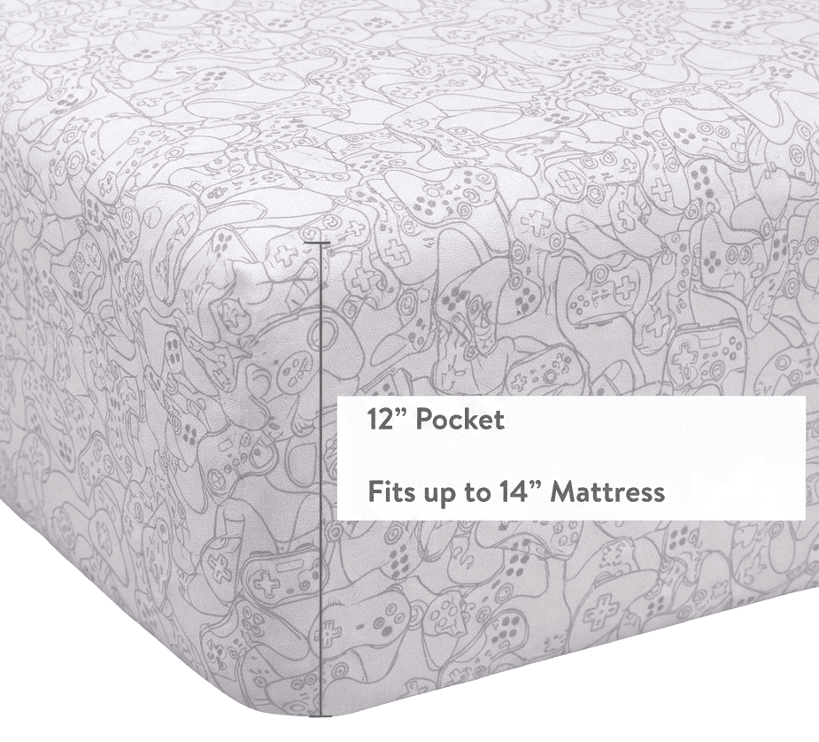 Mainstays Kids 220TC Cotton Gamer Double, 4 Piece Sheet Set