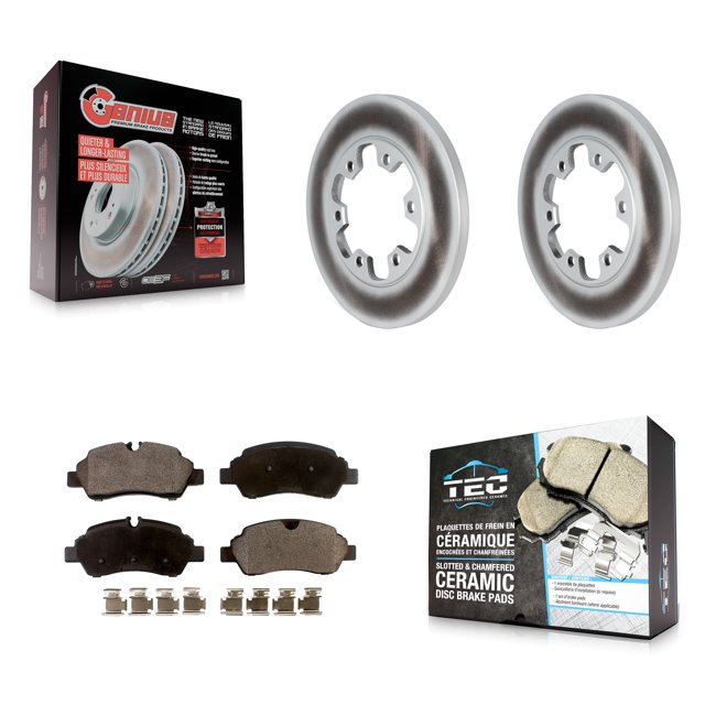 Transit Auto Rear Coated Disc Brake Rotors and Ceramic Pads Kit for Car 2015-2019 Ford Transit-350 HD with 6 Lug Wheels KGT-102676