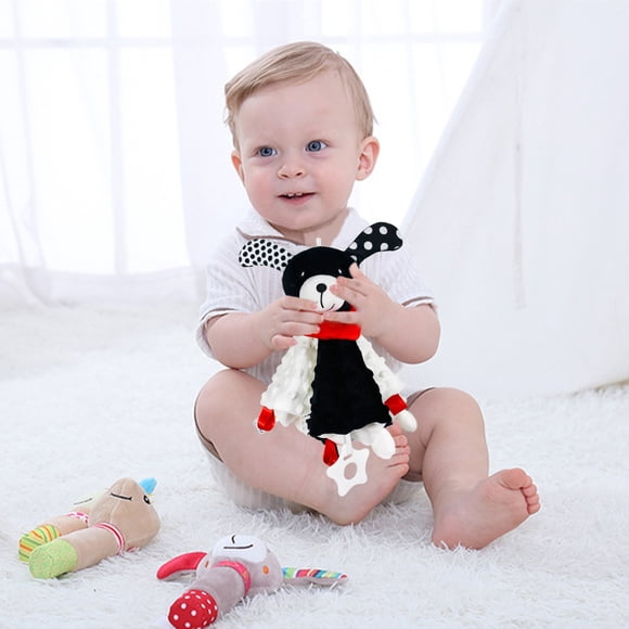 Cadeau de Jouets de Noël pour Bébé, Figurines Jouets pour Filles Garçon, Couverture de Sécurité à Fort Contraste avec Papier Sonore Grelot Froissé Doux Bébé Unisexe Cadeaux pour Garçons et Filles Jouet Snu-ggle pour Bébé Peluche pour Bébé