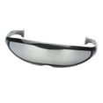 thumbnail image 4 of Futuristic Costume Single Colored Mirror Lens Novelty Wrap Sunglasses Black Frame Mirrored, 4 of 6