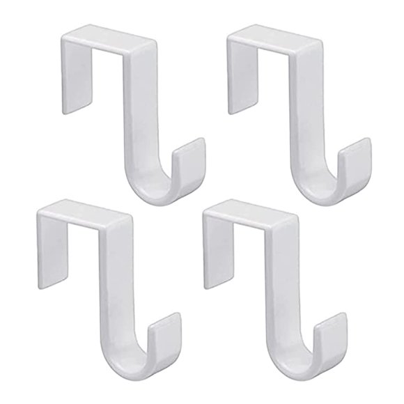 1st Choice Over The Door Hooks 4 Pcs Z-Shaped Door Hanger Hook Reversible Sturdy Over Door Hooks Fits The 1 3/8 and 1 3/4 Door Widths Plastic Door Hook Hanger Towels White